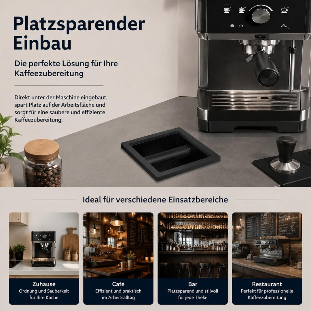 Edelstahl Kaffeeklopfbox, Abklopfbehälter Für Kaffeesatz, Bodenlose Klopf-Rückstand-Box Für Küchen B