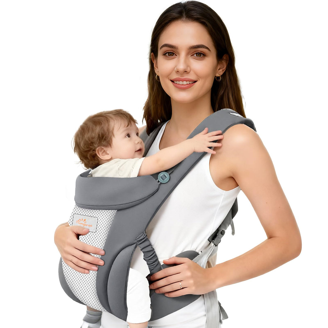 Babytrage - Superweiche 3D-Air Baby Tragegurt Neugeborene ab Geburt (0–24 Monate), On the Go 4-in-1