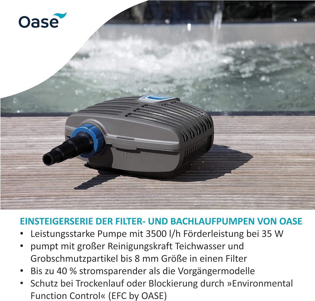 OASE 20249 Filterpumpe AquaMax Eco Classic 3500E - Bachlaufpumpe | Teichpumpe | Filter | Pumpe 3.500