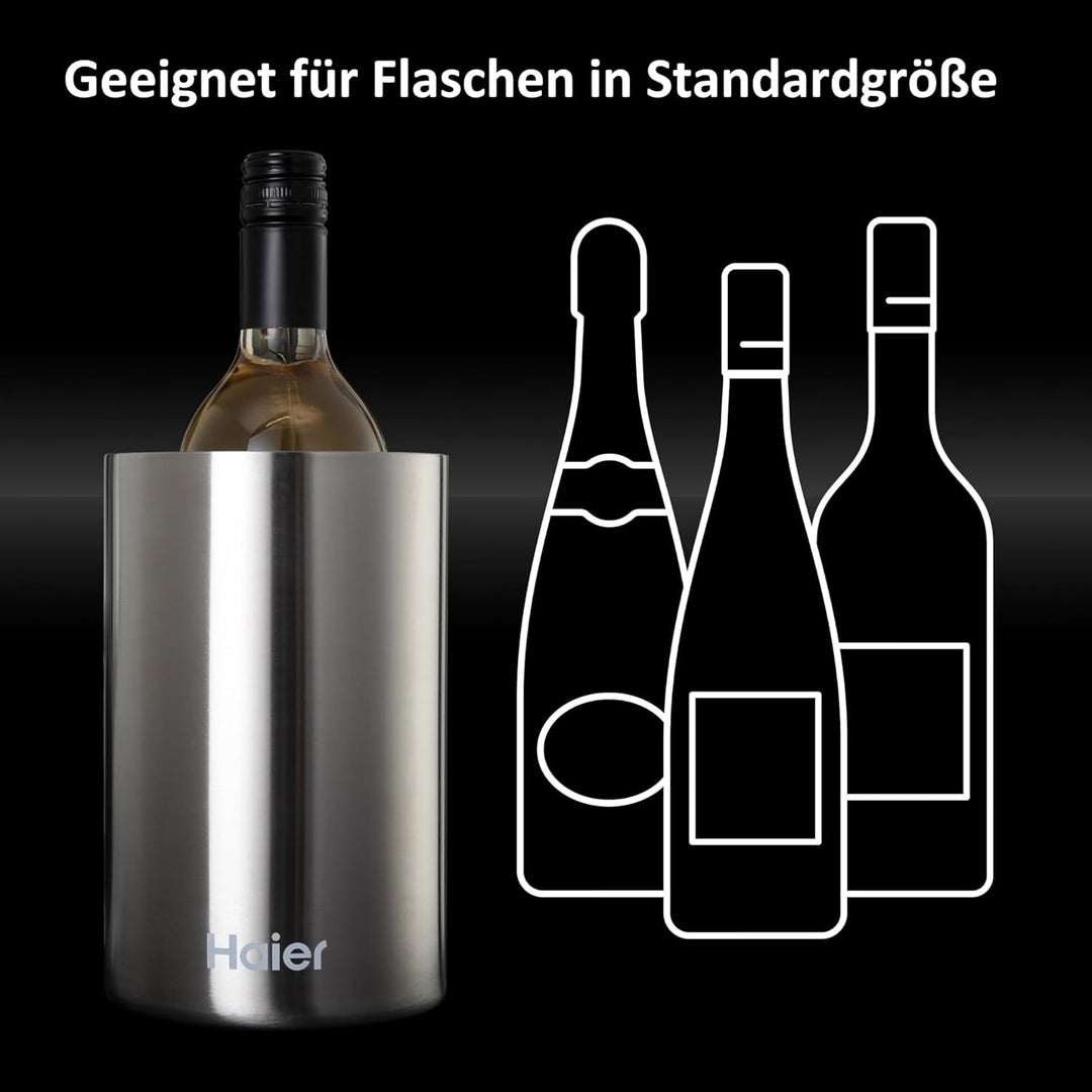 Haier Flaschenkühler Premium Collection I Weinkühler aus rostfreiem Edelstahl, spülmaschinenfest I S