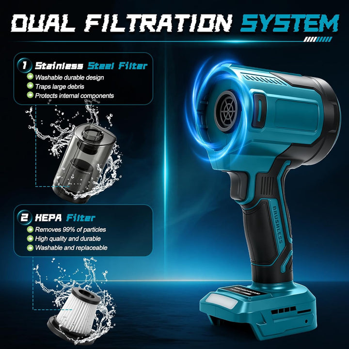 Akku-Handstaubsauger, kompatibel mit Makita 18V-Akku (ohne Batterie), 100 W, 10.000 Pa, tragbarer bü