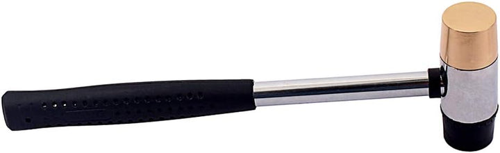 Alnicov Fret Hammer Gitarrenbauer Hammer 26mm Durchmesser Kopf Schwarz Kunststoff- und Messingkopf f