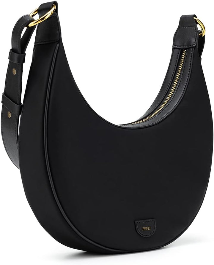 JW PEI Damen Tessa Crushed Umhängetasche Schwarz Nylon, Schwarz Nylon