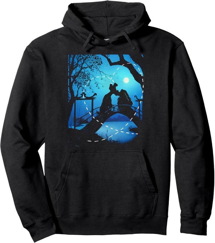 Disney Lady And The Tramp Bridge Silhouette Pullover Hoodie