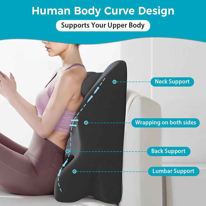 Lesekissen für Bett und Sofa, Multifunktions Keilkissen Rückenkissen, Ergonomisches Memory Schaum Ke