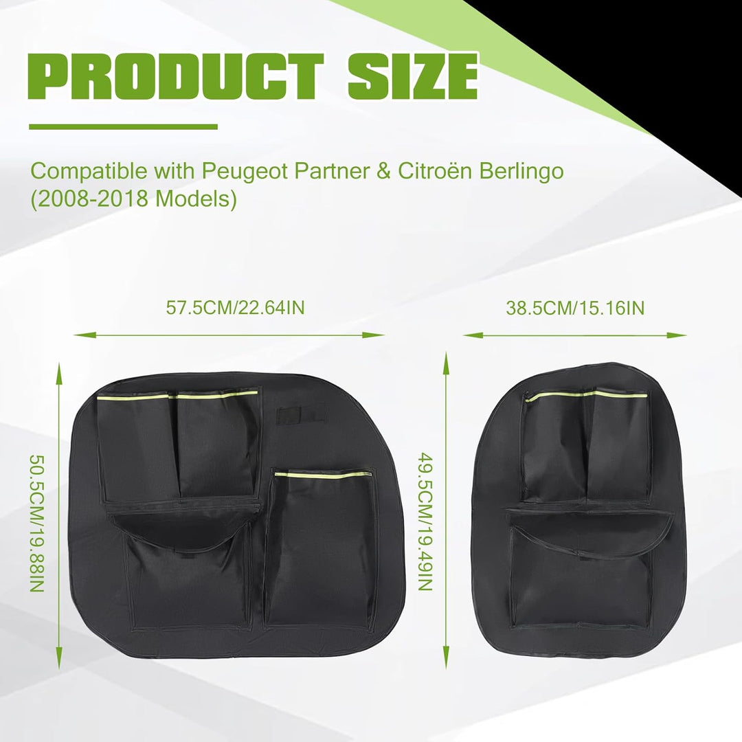 Scheunentor-Aufbewahrungsorganizer kompatibel mit Peugeot Partner & Citroen Berlingo 2008-2018, 2 Pc
