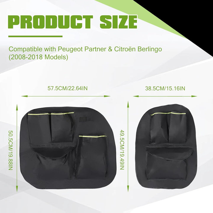 Scheunentor-Aufbewahrungsorganizer kompatibel mit Peugeot Partner & Citroen Berlingo 2008-2018, 2 Pc