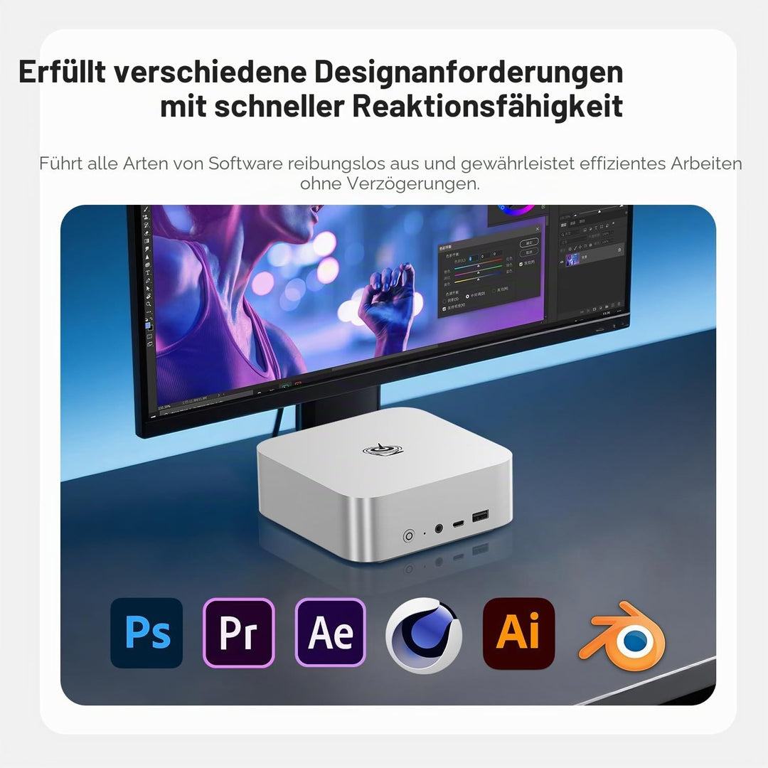 Beelink Mini PC SER10 MAX, AMD Ryzen AI 9 HX 470 (12C/24T bis zu 5.2 GHz), 32GB DDR5 RAM, 1TB PCIe 4