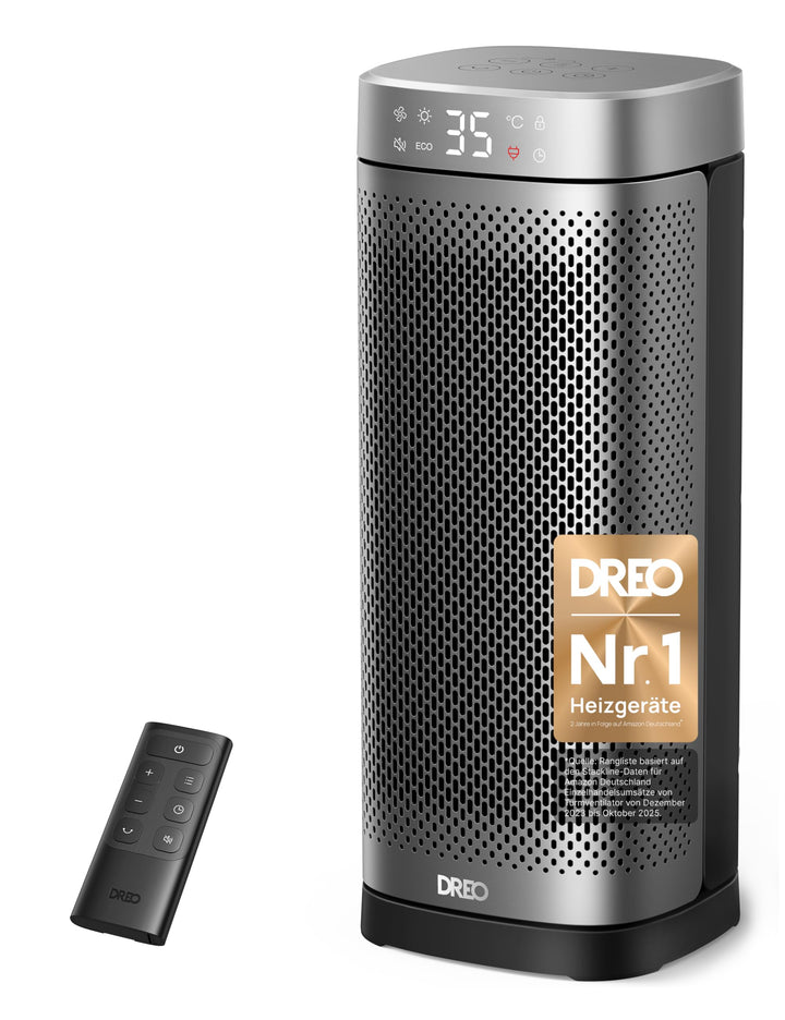 DREO Heizlüfter Energiesparend Leise, 2000W Keramik Heizung mit Thermostat, 12-Std-Timer, 3 Modi, 70