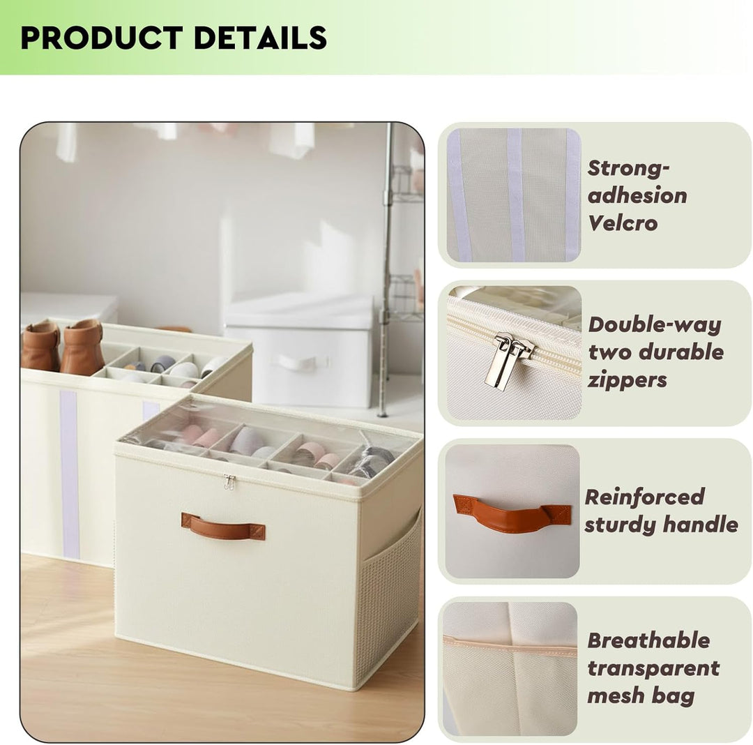 Verstellbare Schuh-Aufbewahrungsbox mit transparenter Oberseite, faltbarer Schuh-Organizer mit Trenn