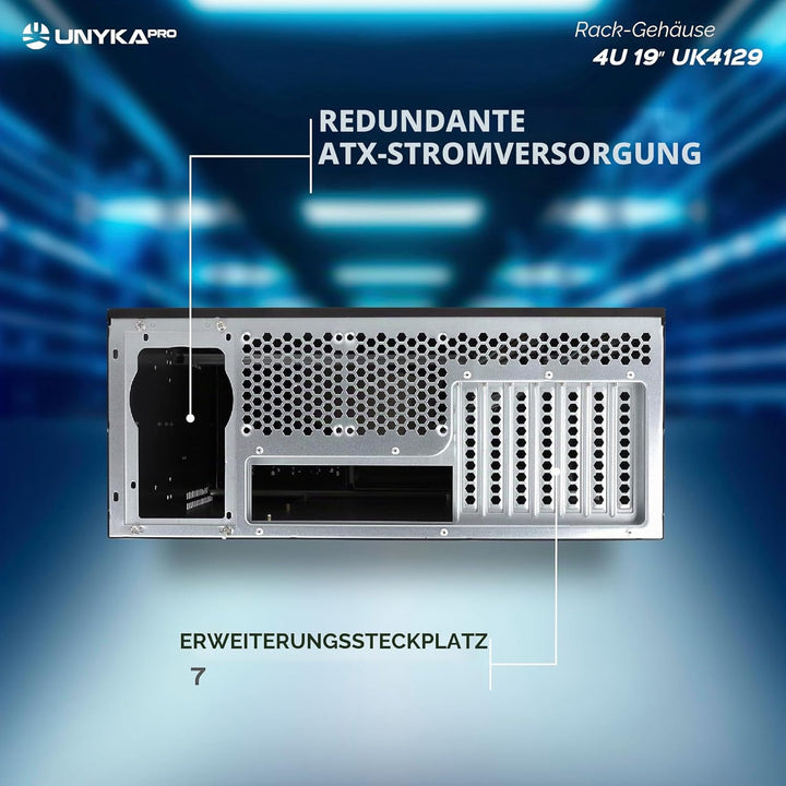 UNYKAch uk-4129 Rack-Gehäuse schwarz – PC-Gehäuse (Ablage, SGCC, Secc, ATX, Micro-ATX, 4U, Schwarz,