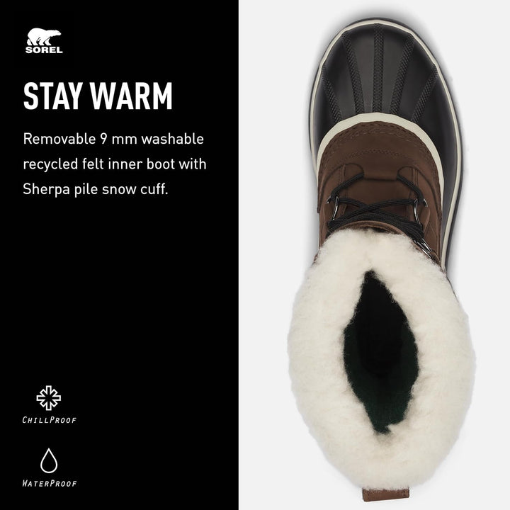 Sorel Herren Caribou Wp wasserdichte Schneestiefel 40 EU Bruno, 40 EU Bruno