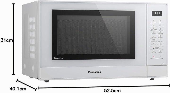 Panasonic NN-GT45KWSUG Mikrowellen-Wechselrichter mit Grill, 24 Automatikprogramme, Junior Menü, Feu