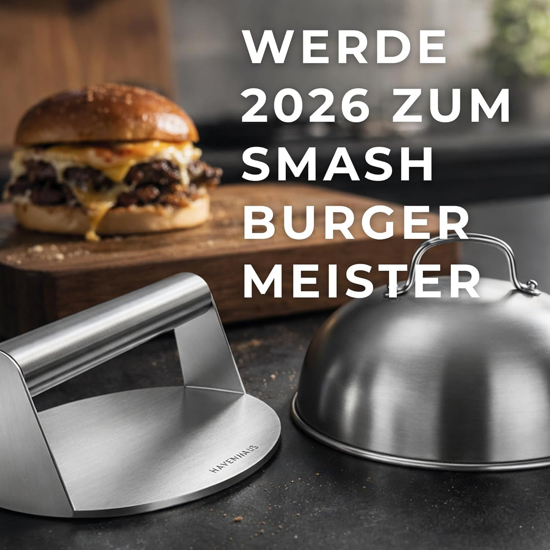 𝗛𝗔𝗩𝗘𝗡𝗛𝗔𝗨𝗦 Burgerglocke Edelstahl 2er Set 16cmø I 2X Burger Glocke Edelstahl extra hoch perfekt für S