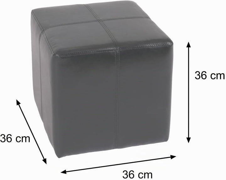 Mendler 2er-Set Sitzwürfel Hocker Sitzhocker Onex, Leder + Kunstleder, 36x36x36cm FSC®-Zertifiziert