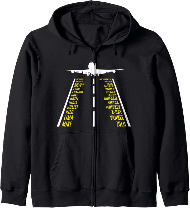Phonetisches Alphabet Luftfahrt B747 Flugzeug.Pilot Geschenk Kapuzenjacke