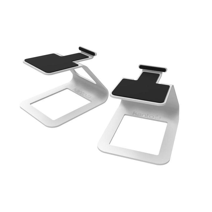 Kanto SE2W Elevated Desktop Speaker Stands for Small Speakers | White | Pair Weiss, Weiss
