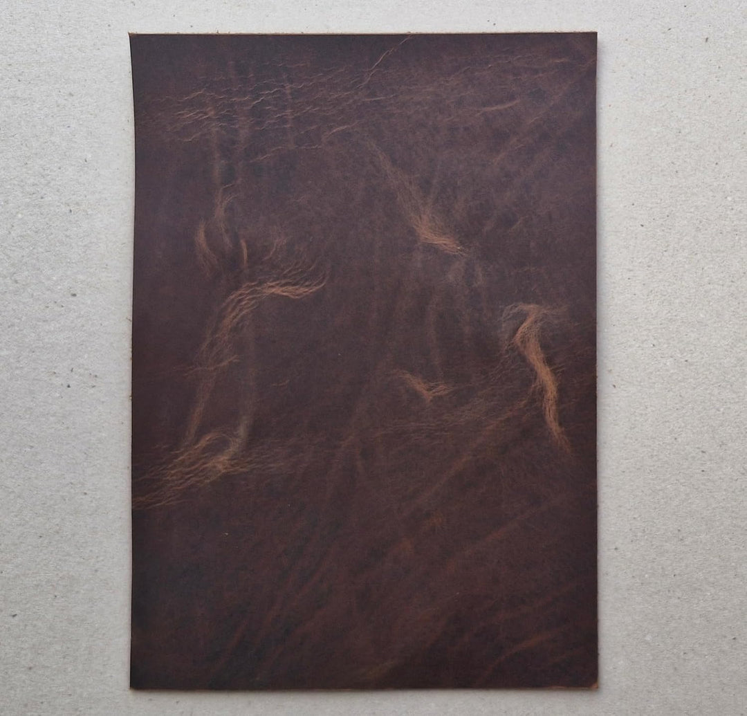 Rindsleder 1,7 mm Stärke Pull-Up Crazy Horse Leder. Echtlederblätter für Basteln. (1, Braun, A1 (594