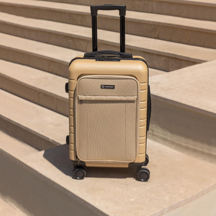 NUMADA – Handgepäck Koffer Trolley ABS PackPro T20 (56x37x22cm) mit TSA-Schloss und 4 Doppelrollen.