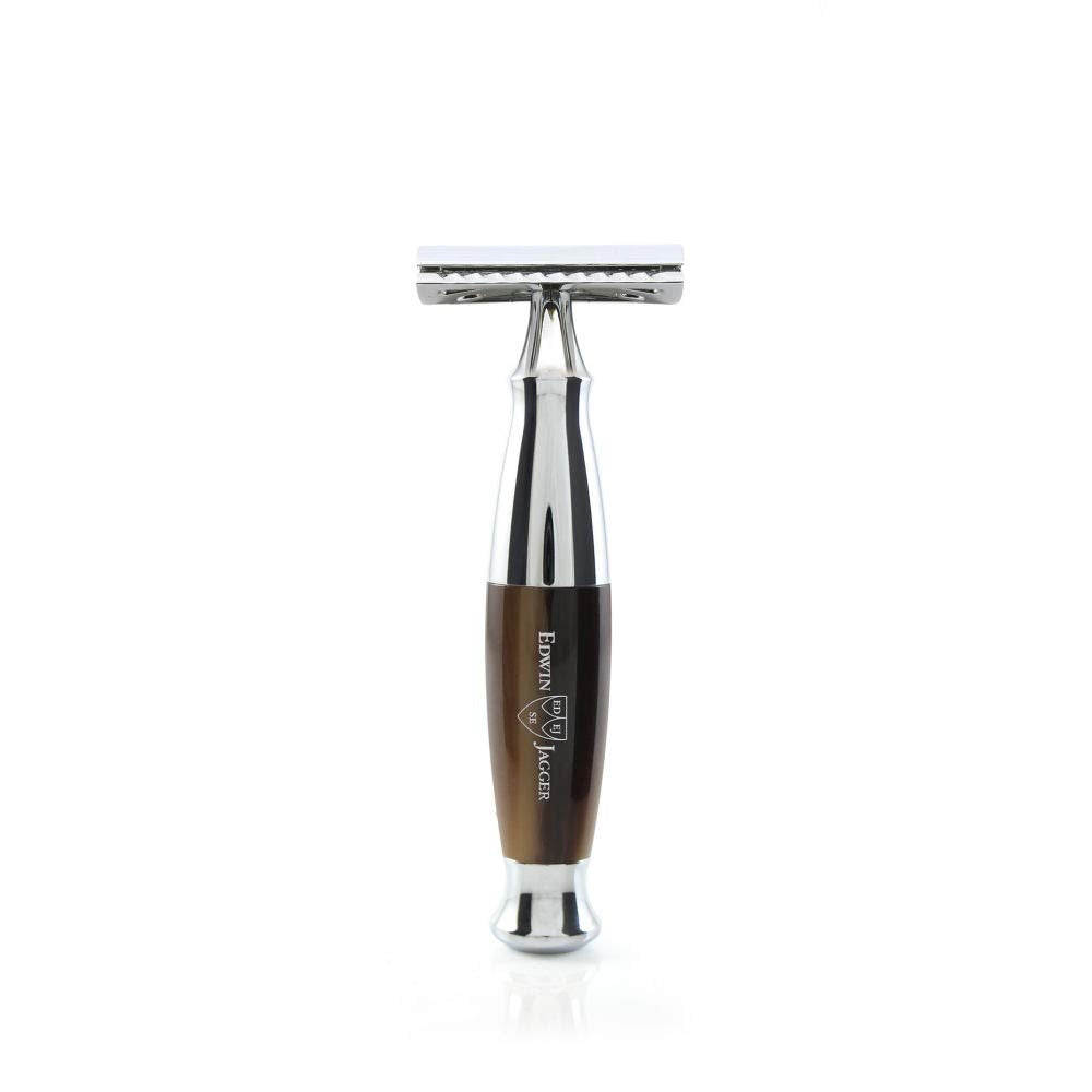 Edwin Jagger Diffusion 36 Series Rasierhobel, doppelseitig, helles Horn Hupe, Hupe