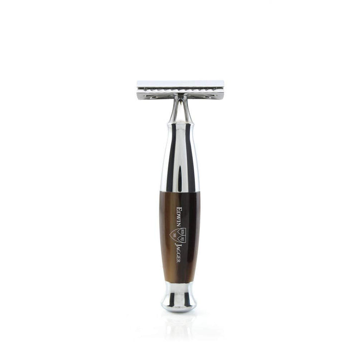 Edwin Jagger Diffusion 36 Series Rasierhobel, doppelseitig, helles Horn Hupe, Hupe