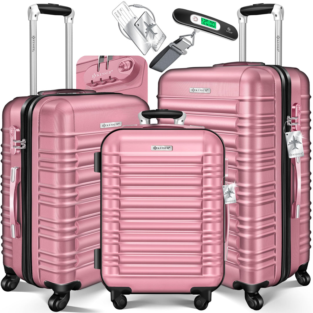 KESSER® 3tlg. Hartschalenkofferset Hartschalenkoffer Trolley Koffer Reisekoffer Reisekofferset Gepäc