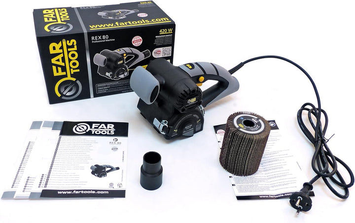 Fartools REX 80 Kompakter Reovierer, 420 W, Lamellenbürste Ø80 mm/L100 mm, 1000 – 3200 U/min, viele
