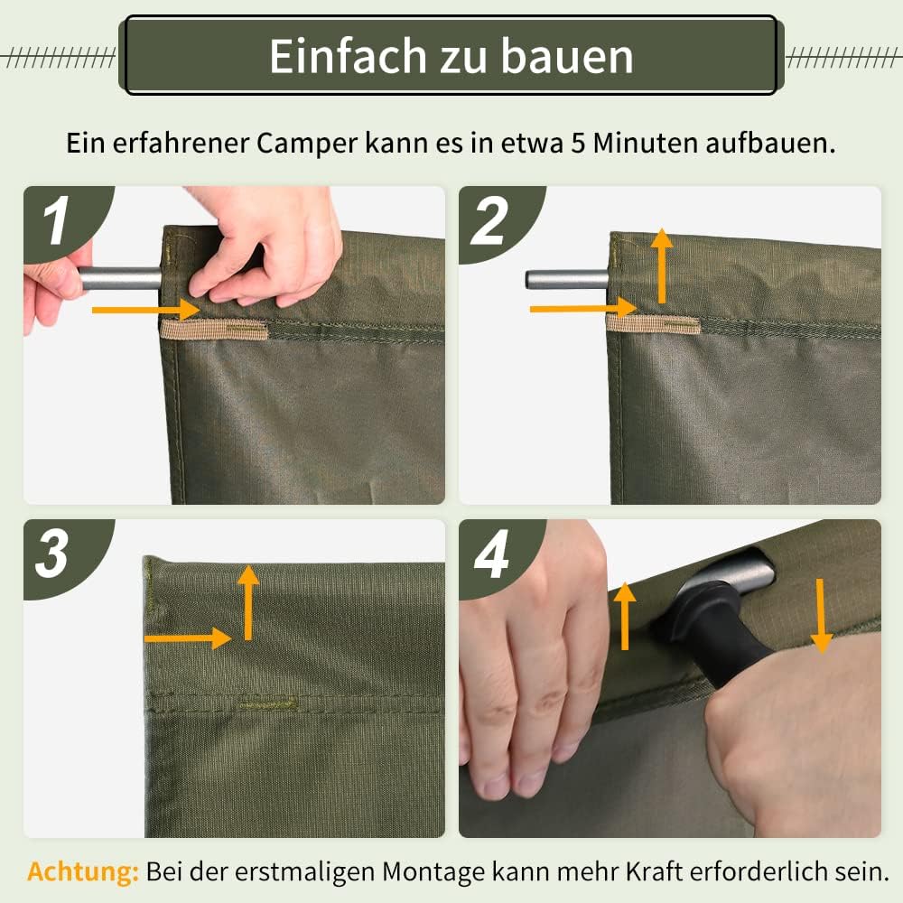 TOMOUNT Feldbett Ultraleichtes Klappbett aus Aluminium Kompaktes tragbares Campingliege einfach zu B