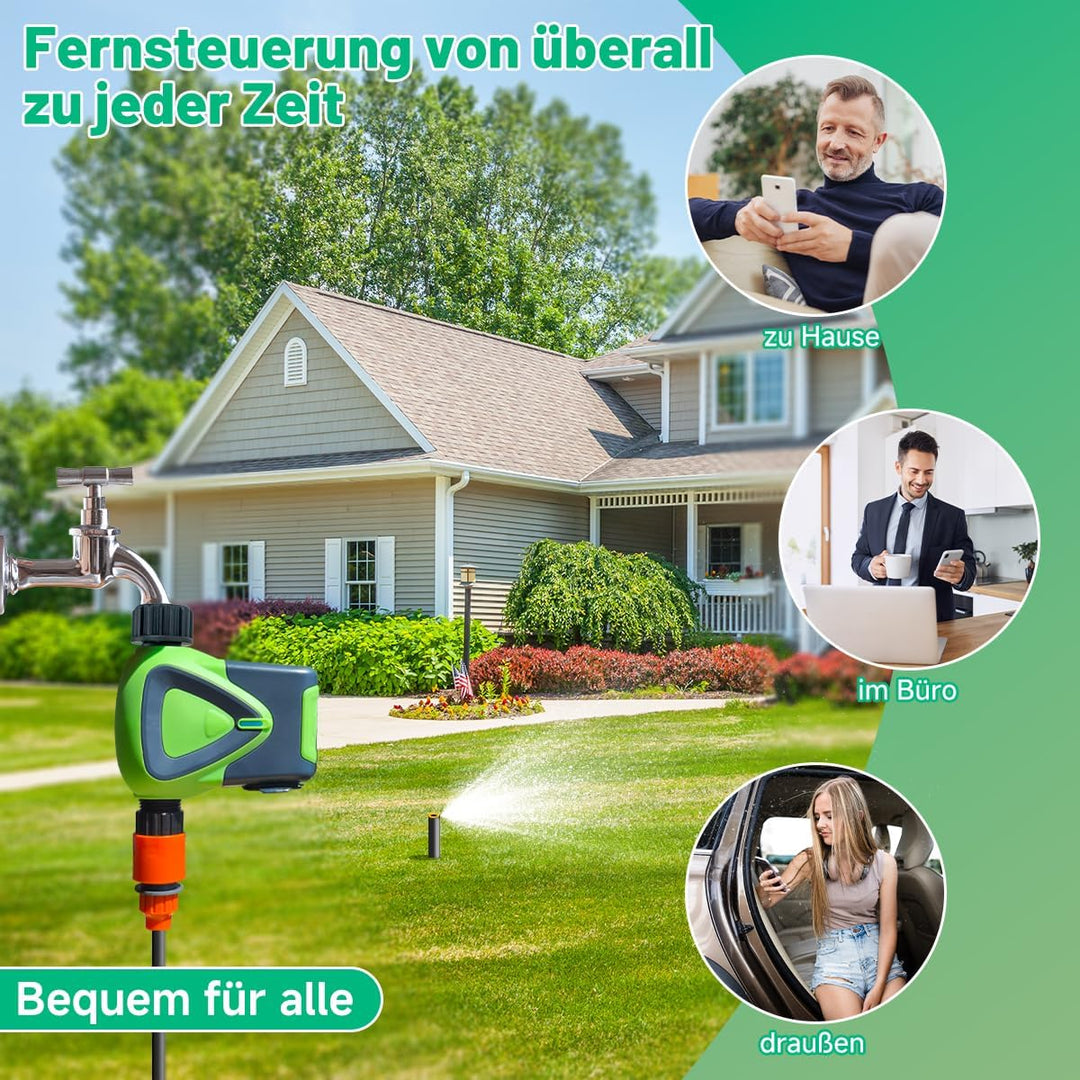 Wasser-Timer für Gartenschlauch, 2,4-GHz-WiFi-Smart-Schlauch-Sprinkler-Timer mit Tuya/Smart Life App
