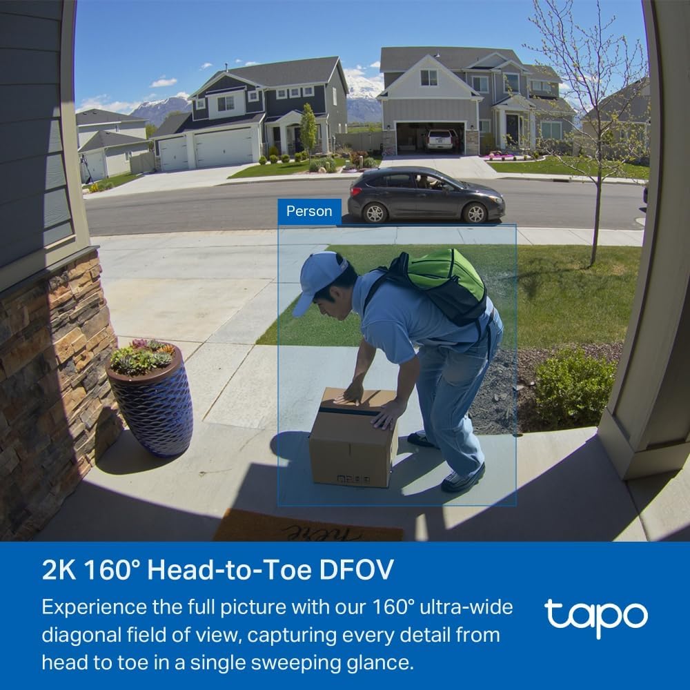 Tapo TP-Link D210 Video-Türklingel Akku (Video Doorbell) | Türklingel mit Kamera, 2K 3MP, Farbe Nach