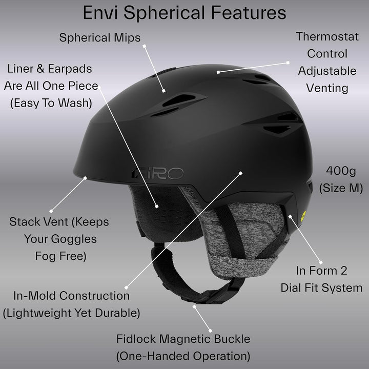 Giro Envi Spherical MIPS Skihelm - Snowboardhelm für Damen Indigoblau matt M, Indigoblau matt M