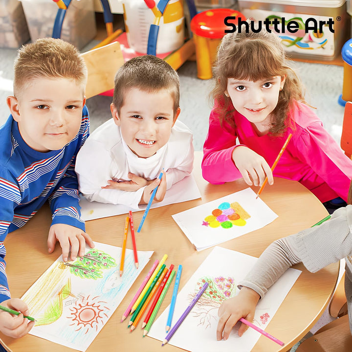 Shuttle Art 408 Pack Buntstifte Schule Set, 12 Farben Malstifte für Kinder plus 20 Anspitzer, Buntst