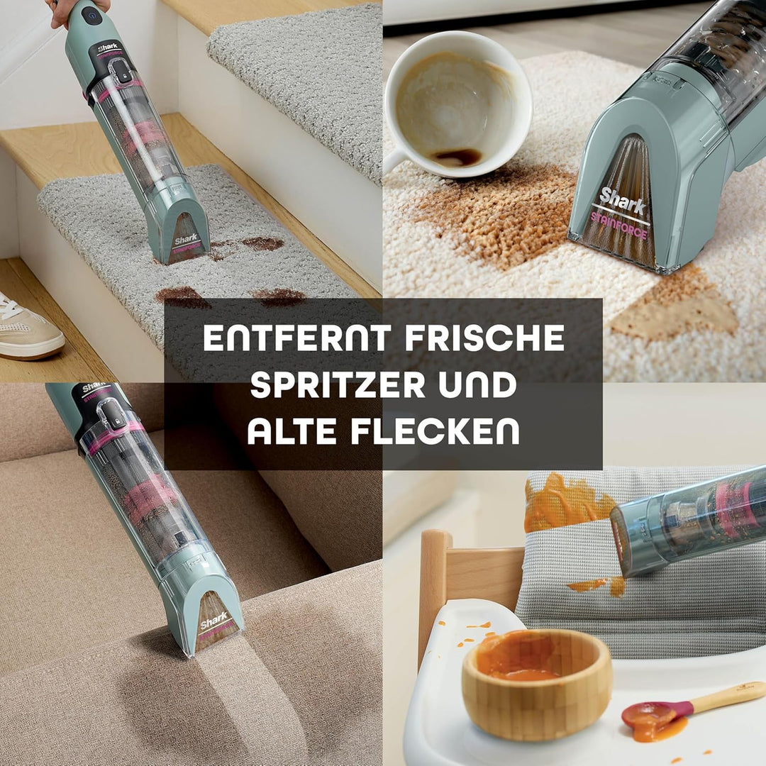 Shark StainForce Kabelloser Fleckenentferner, Tragbarer Flecken-, Waschsauger und Geruchsentferner f