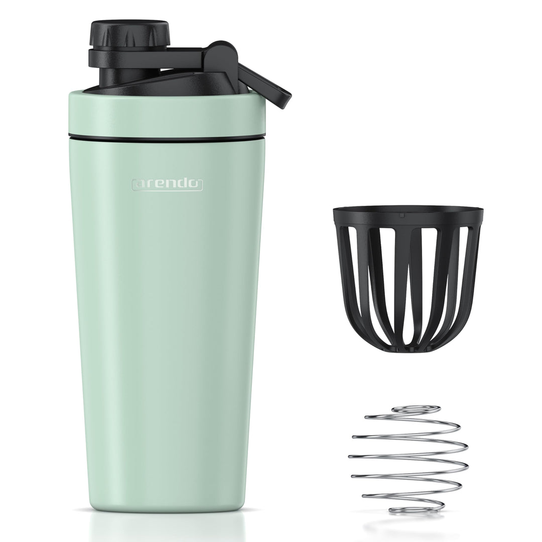 Arendo - Edelstahl Trinkflasche mit Mix kugel, 750ml, Edelstahl Mix Ball, Spülmaschinen geeignet, Ed