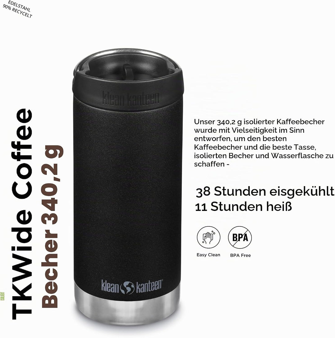Klean Kanteen Unisex – Erwachsene Tkwide Schlaufenkappe, Black, One Size Schwarz, Schwarz