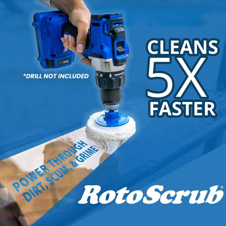 RotoScrub Badezimmer Reinigen Drill Zubehör-Kit 4"x4"x8.5" Blau Weiss, Blau Weiss