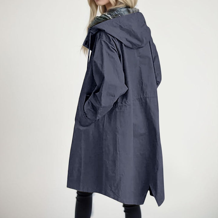 Beokeuioe Damen Trenchcoat Oversized Mantel Lang Umlegekragen Windjacke Einfarbig Damenmantel Überga