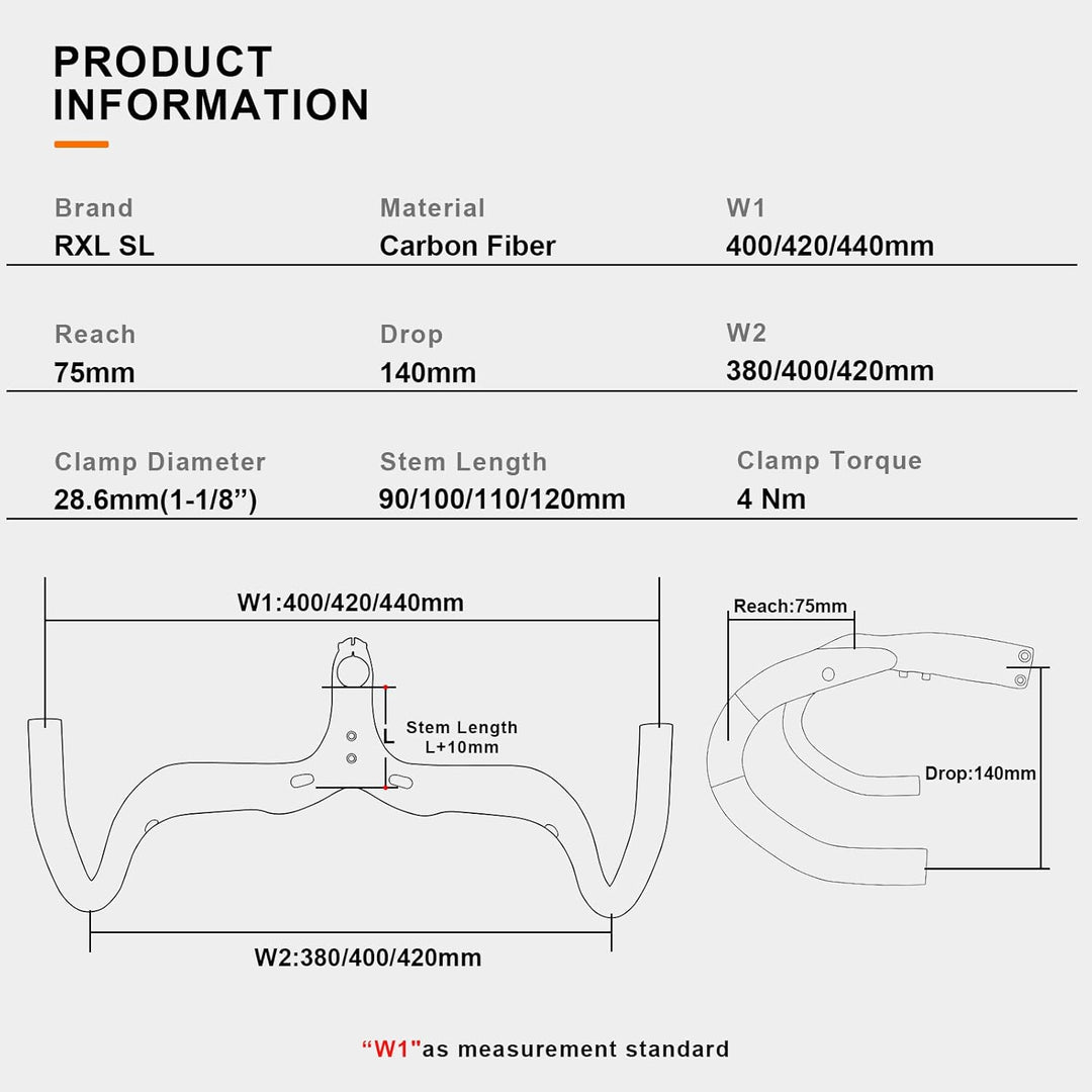 RXL SL Lenker rennrad integriert fahrradlenker Carbon rennrad schwarz 3K glänzend 400 * 100mm Schwar