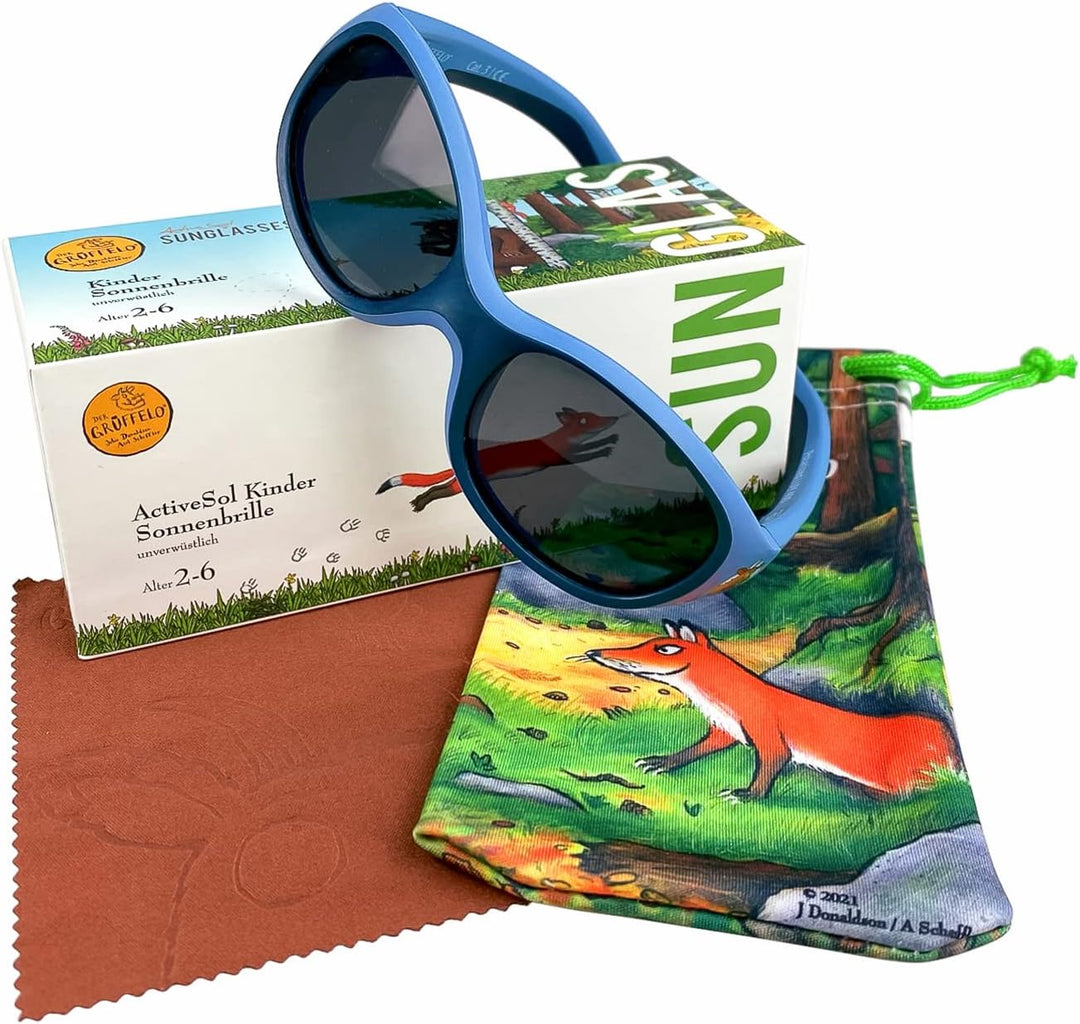ActiveSol Grüffelo Kinder Sonnenbrille - Mädchen & Jungen - polarisiert, 2-6 Jahre Blau | Fuchsspies