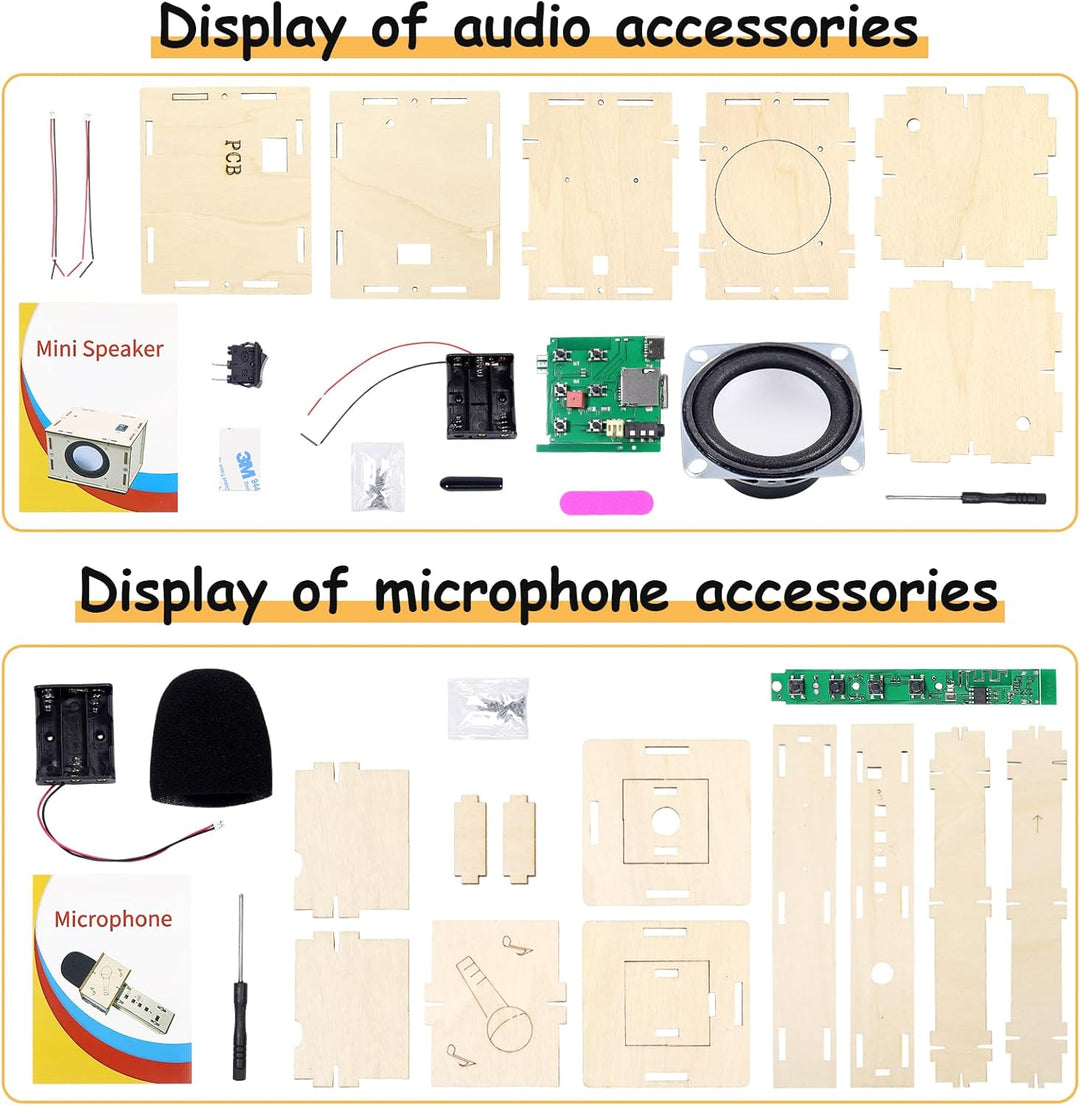 Karaoke Maschine, DIY Kits Holz Karaokemaschine, Microphone Kinder, Lautsprecher Bausatz, Lackierbar