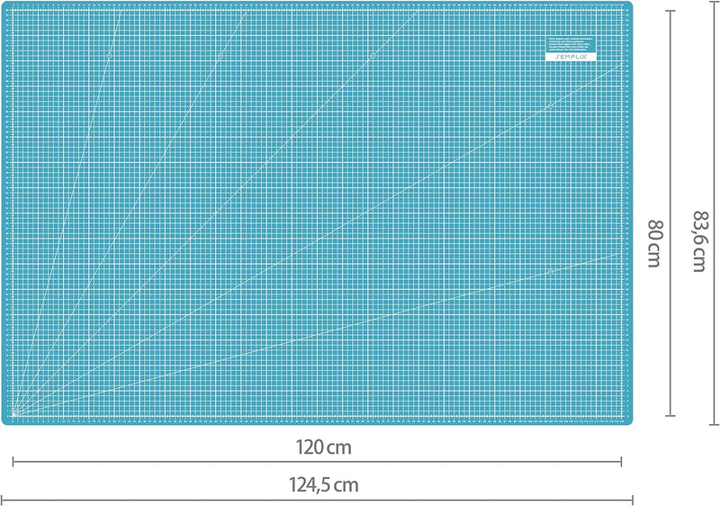 SEMPLIX Selbstheilende Schneidematte A0 in Grün, Rosa, Grau, Türkis, Lila. Ideal fürs Basteln, Nähen