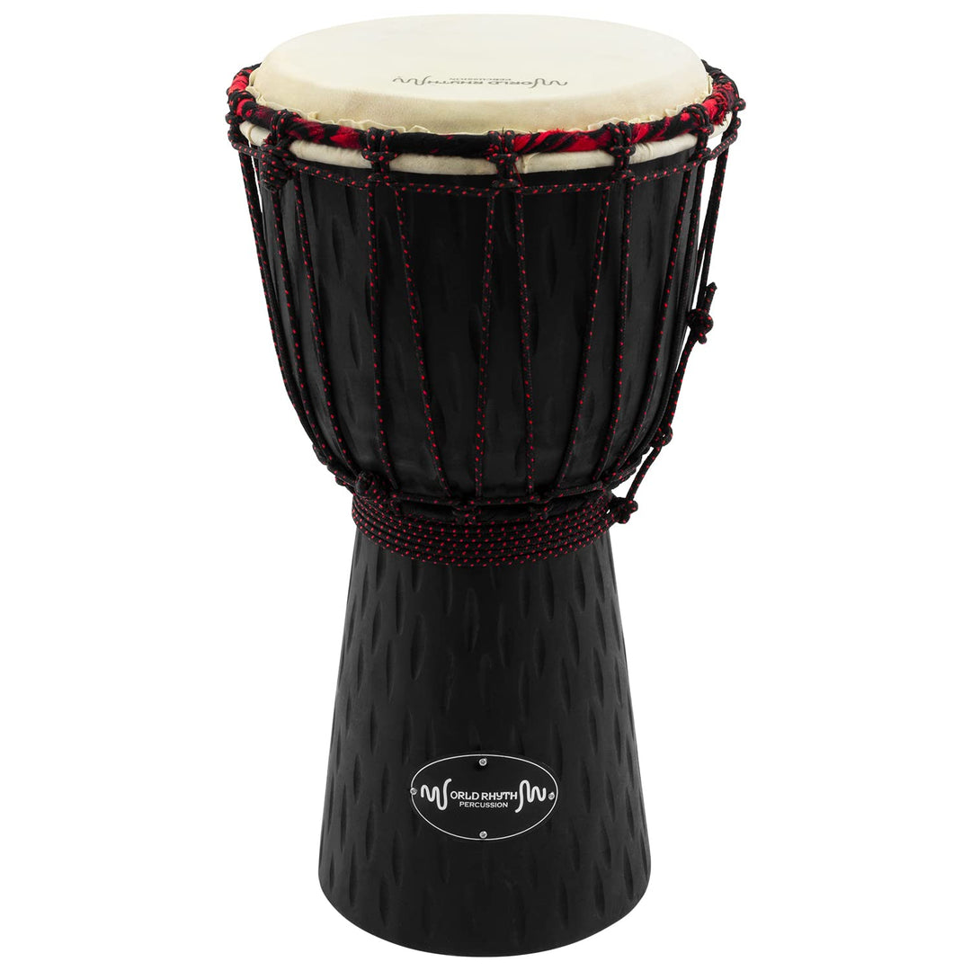 World Rhythm MDJ005 17,78 cm Djembe Student Serie Schwarz 7 Zoll Mit Seil aus Holz, Schwarz 7 Zoll M