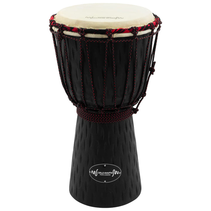 World Rhythm MDJ005 17,78 cm Djembe Student Serie Schwarz 7 Zoll Mit Seil aus Holz, Schwarz 7 Zoll M