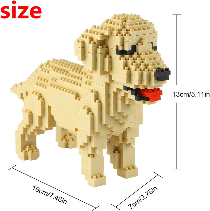 Larcele Mikro Hund Bausteine Spielzeug Bricks Haustier Bauen Bauklötze,950 Stücke KLJM-02 (Golden Re