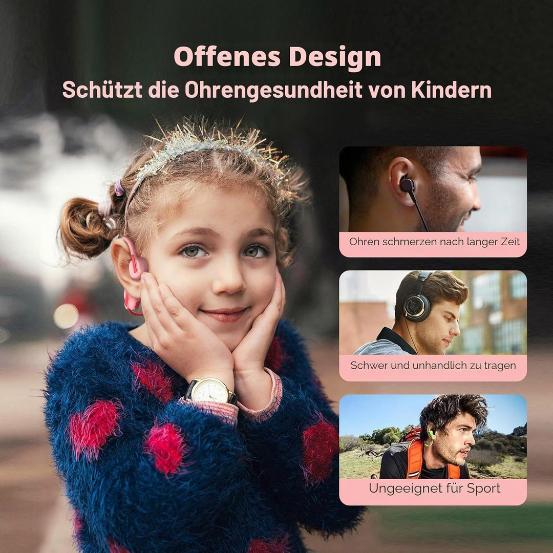 IFECCO Kopfhörer Kinder, Kabellose Kopfhörer für Kinder Bluetooth mit Mikrofon, 88dB Sichere Lautstä