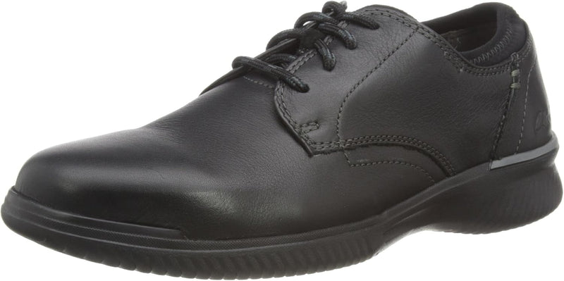 Clarks Herren Donaway Plain Sneaker 39.5 EU Black Leather, 39.5 EU Black Leather