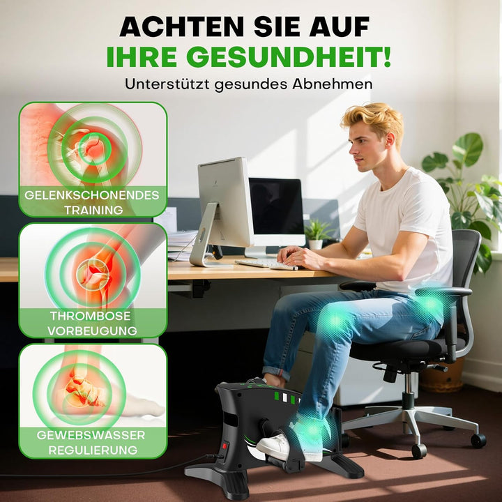 Pedaltrainer, MOSUNY 2026 2 in 1 Pedaltrainer für Zuhause mit Widerstand + Geschwindigkeit, Leise &