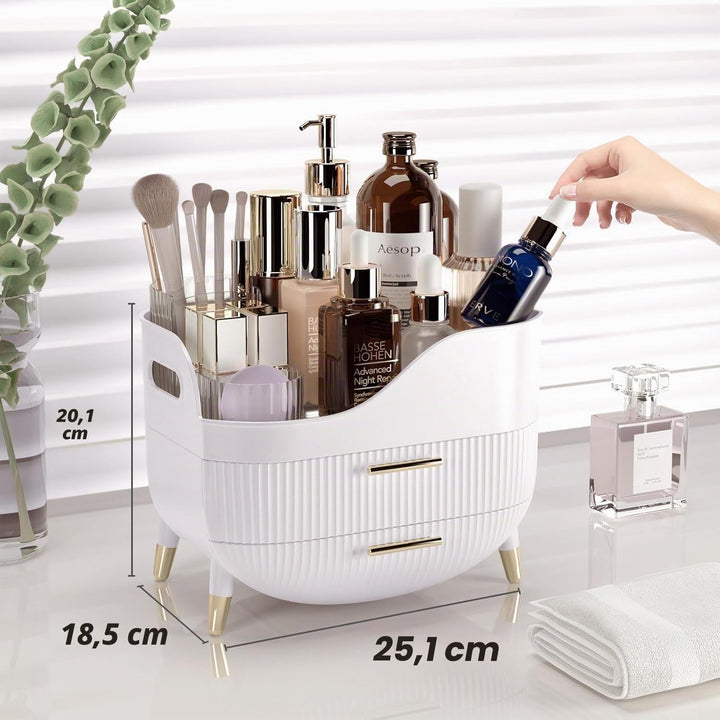 Kousee Makeup Organizer mit Schubladen, Hautpflege-Organisator für Vanity, Aufbewahrungsbox mit Grif