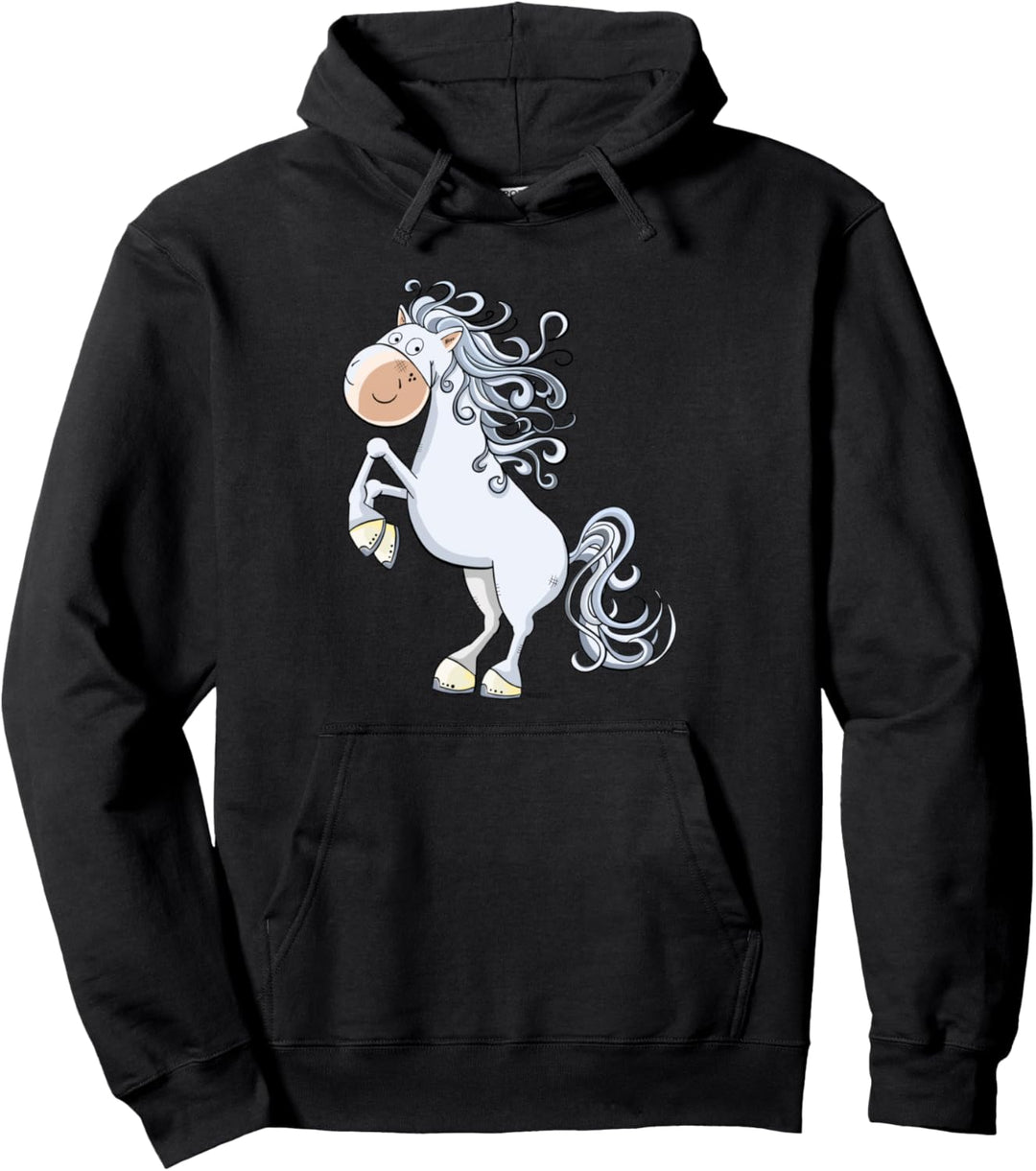 Lustiges Wildes Pferd I Pferdemotiv Reiter Fun Pullover Hoodie