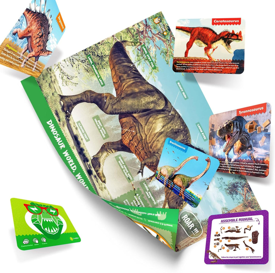 EGGBOX Dinosaurier Skelett Ausgrabungsset für Kinder, 2-in-1 Dino Dig & Malset, Dinosaurier Spielzeu